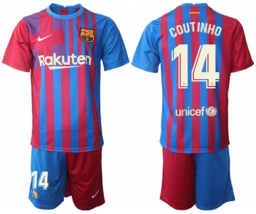 Men 2021-2022 Club Barcelona home red 14 Nike Soccer Jersey