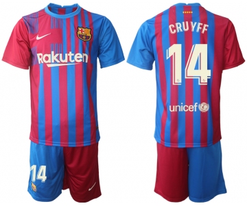 Men 2021-2022 Club Barcelona home red 14 Nike Soccer Jerseys