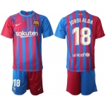 Men 2021-2022 Club Barcelona home red 18 Nike Soccer Jerseys