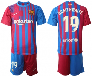 Men 2021-2022 Club Barcelona home red 19 Nike Soccer Jerseys