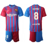 Men 2021-2022 Club Barcelona home red 8 Nike Soccer Jerseys