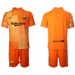 Men 2021-2022 Club Barcelona orange red goalkeeper blank Soccer Jersey