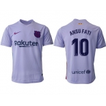 Men's 2021-2022 Club Barcelona away aaa version purple 10 Soccer Jersey