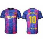 Men's 2021-2022 Club Barcelona blue training suit aaa version 10 Soccer Jersey