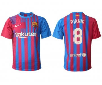 Men's 2021-2022 Club Barcelona home aaa version red 8 Nike Soccer Jerseys
