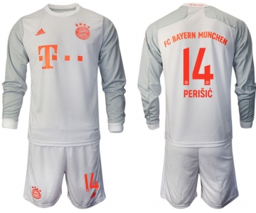 Men 2020-2021 club Bayern Munich away long sleeves 14 white Soccer Jerseys