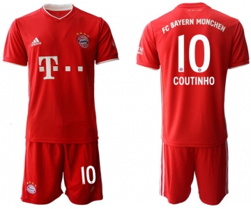 Men 2020-2021 club Bayern Munich home 10 red Soccer Jerseys