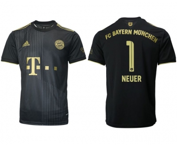 Men 2021-2022 Club Bayern Munich away aaa version black 1 Adidas Soccer Jersey