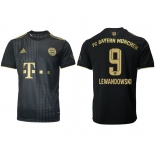 Men 2021-2022 Club Bayern Munich away aaa version black 9 Adidas Soccer Jersey
