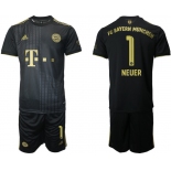 Men 2021-2022 Club Bayern Munich away black 1 Adidas Soccer Jersey