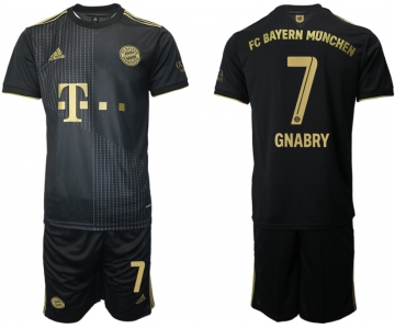 Men 2021-2022 Club Bayern Munich away black 7 Adidas Soccer Jersey