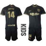 Youth 2020-2021 club Barcelona away 14 black Soccer Jerseys1