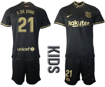 Youth 2020-2021 club Barcelona away 21 black Soccer Jerseys