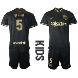 Youth 2020-2021 club Barcelona away 5 black Soccer Jerseys