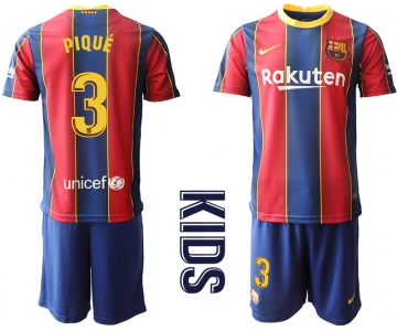 Youth 2020-2021 club Barcelona home 3 red Soccer Jerseys