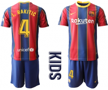 Youth 2020-2021 club Barcelona home 4 red Soccer Jerseys
