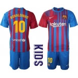 Youth 2021-2022 Club Barcelona home blue 10 Nike Soccer Jersey