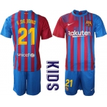 Youth 2021-2022 Club Barcelona home blue 21 Nike Soccer Jersey
