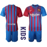 Youth 2021-2022 Club Barcelona home blue blank Nike Soccer Jersey