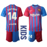 Youth 2021-2022 Club Barcelona home red 14 Nike Soccer Jerseys1