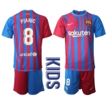 Youth 2021-2022 Club Barcelona home red 8 Nike Soccer Jerseys