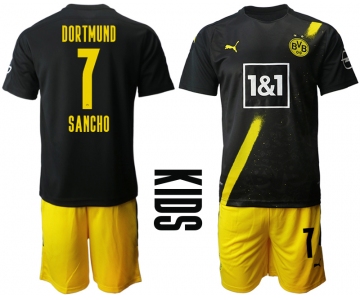 Youth 2020-2021 club Borussia Dortmund away 7 black Soccer Jerseys