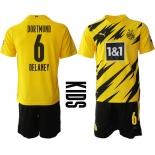 Youth 2020-2021 club Borussia Dortmund home yellow 6 Soccer Jerseys