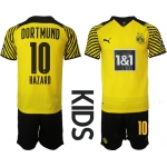 Youth 2021-2022 Club Borussia Dortmund home yellow 10 Soccer Jersey