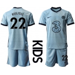 Youth 2020-2021 club Chelsea away Light blue 22 Soccer Jerseys