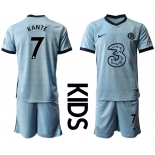 Youth 2020-2021 club Chelsea away Light blue 7 Soccer Jerseys