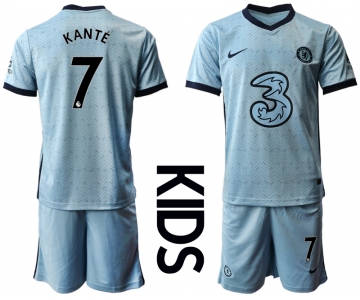 Youth 2020-2021 club Chelsea away Light blue 7 Soccer Jerseys