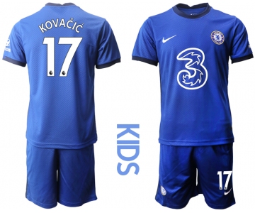 Youth 2020-2021 club Chelsea home 17 blue Soccer Jerseys