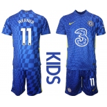 Youth 2021-2022 Club Chelsea FC home blue 11 Nike Soccer Jerseys 1