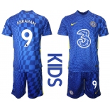 Youth 2021-2022 Club Chelsea FC home blue 9 Nike Soccer Jerseys