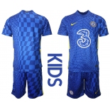 Youth 2021-2022 Club Chelsea FC home blue blank Nike Soccer Jerseys