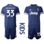 Youth 2020-2021 club Juventus away blue 33 Soccer Jerseys