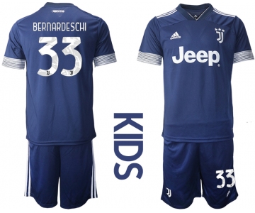 Youth 2020-2021 club Juventus away blue 33 Soccer Jerseys