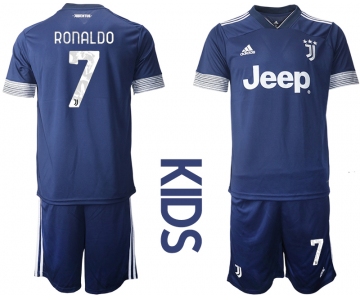 Youth 2020-2021 club Juventus away blue 7 Soccer Jerseys