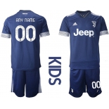 Youth 2020-2021 club Juventus away customized blue Soccer Jerseys
