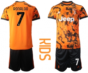 Youth 2020-2021 club Juventus away orange 7 Soccer Jerseys