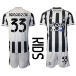 Youth 2021-2022 Club Juventus home white 33 Adidas Soccer Jersey