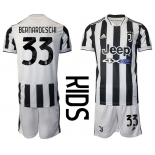 Youth 2021-2022 Club Juventus home white 33 Adidas Soccer Jersey