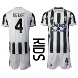 Youth 2021-2022 Club Juventus home white 4 Adidas Soccer Jersey
