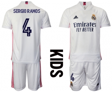 Youth 2020-2021 club Real Madrid home 4 white Soccer Jerseys