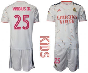 Youth 2021-2022 Club Real Madrid home white 25 Adidas Soccer Jersey