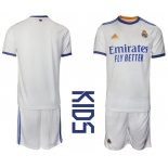 Youth 2021-2022 Club Real Madrid home white blank Soccer Jerseys
