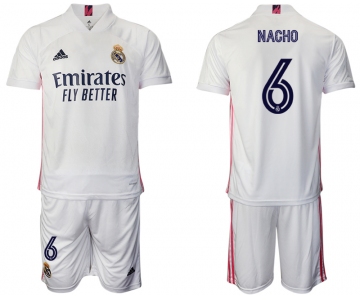Men 2020-2021 club Real Madrid home 6 white Soccer Jerseys