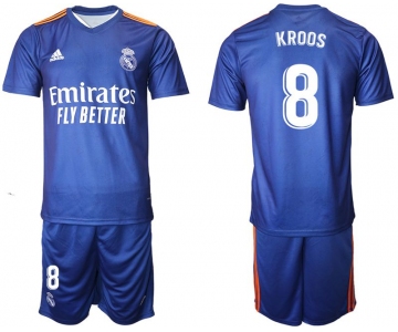 Men 2021-2022 Club Real Madrid away blue 8 Adidas Soccer Jersey