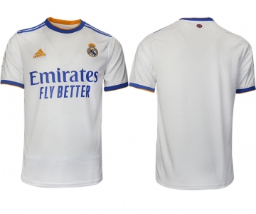 Men 2021-2022 Club Real Madrid home aaa version white blank Soccer Jerseys