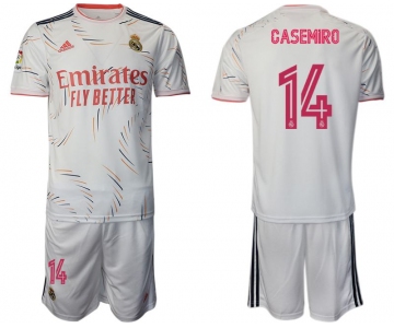 Men 2021-2022 Club Real Madrid home white 14 Adidas Soccer Jersey